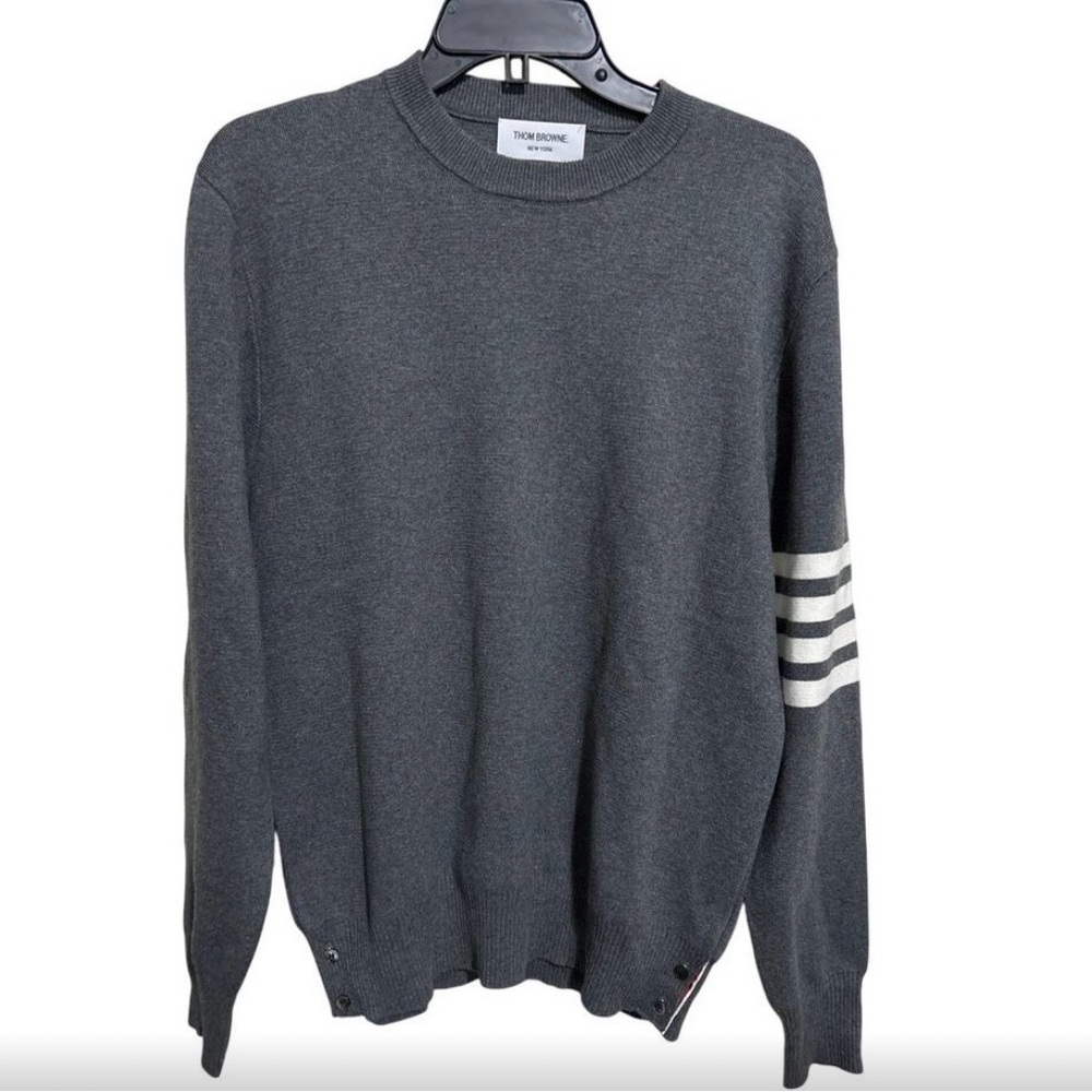 Thom Browne Gray Crewneck Sweater